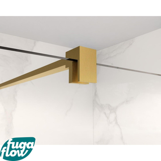 FugaFlow Eccelente Vetro inloopdouche badkamer verlengde stabilisatiestang 200cm los incl.bevestigingsmaterialen - geborsteld messing