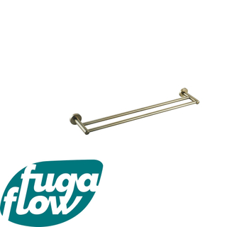 FugaFlow Eccelente Acces Handdoekhouder - dubbel - rond - Geborsteld Messing PVD - Black Friday -