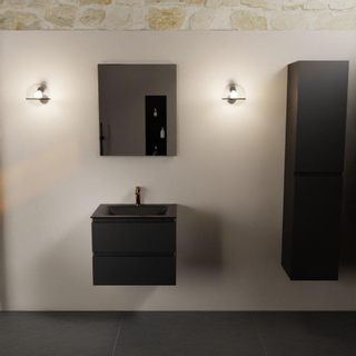 Mondiaz AIVY Ensemble de meuble - 60x45x50cm - 1 trou de robinet - 1 vasque Urban Solid surface - Centre - 2 tiroirs - sans miroir - MDF Urban