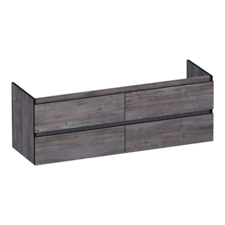 BRAUER Joy Edge wastafelonderkast 140 4 softclose lades - greeploos - 2 sifon uitsparingen - Driftwood
