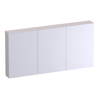 BRAUER Impress Deluxe spiegelkast - 140x70x15cm - interne en externe verlichting - 3 dubbelzijdige spiegeldeuren - mat zand