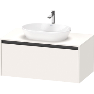 Duravit ketho 2 meuble sous lavabo avec plaque console avec 1 tiroir 100x55x45.9cm avec poignée blanc anthracite super mat