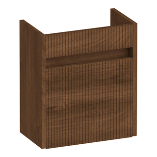 BRAUER Adore Wavy fonteinonderkast - 40x45x22cm - met 1 deur greeploos rechtsdraaiend Forest Cacao
