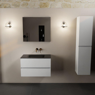 Mondiaz AIVY Ensemble de meuble - 80x45x50cm - 0 trous de robinet - 1 vasque Urban Solid surface - Centre - 2 tiroirs - sans miroir - MDF Talc