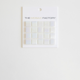 L'échantillon The Mosaic Factory Amsterdam carreau mosaïque 2x2x0.4cm pour mur et sol pour intérieur et extérieur carré Verre Blanc cassé