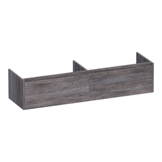BRAUER Embrace meuble sous lavabo - 159,8x35x45,5cm - 2 tiroirs softclose - sans poignée - 2 découpes pour siphon - Driftwood