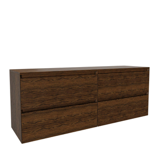 Saniclass Holz Pure Meuble de salle de bains - 160x45x60cm - 4 tiroirs - plan de toilette - Noyer pur