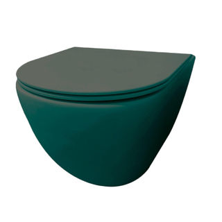 Best Design Morrano WC suspendu - sans bride - fixation caché - avec abattant - Vert mat