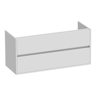 BRAUER Adore wastafelonderkast - 120x46x55cm - 2 softclose lades - greeploos - 2 sifon uitsparingen - hoogglans wit