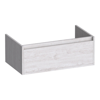 BRAUER Hope wastafelonderkast - 80x30x45.5cm - 1 softclose lade greeploos - 1 sifon uitsparing - Forest Seashell