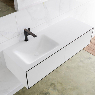 Mondiaz Lagom Meuble avec 2 tiroir 120x30x45cm vasque Cloud gauche 1 trou de robinet Solid Surface Urban