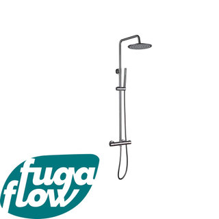 FugaFlow Eccelente Sobrado Badkamer Thermostatische Regendoucheset - 25cm - ronde hoofddouche - staafhanddouche - Gunmetal PVD - Black Friday -