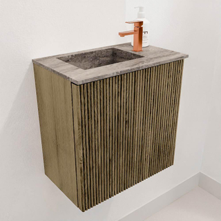 Mondiaz JOYA-DLUX Meuble de toilette 40cm - couleur Dusk - Vasque FAYE position Gauche 1 trou de robinet couleur Oza