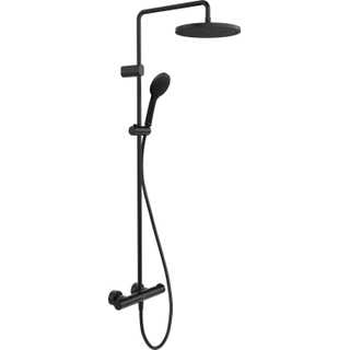 Duravit Shower Systems Douchesysteem - thermostatisch - HOH=15cm - hoofddouche Ø25.2cm - handdouche rond mat zwart