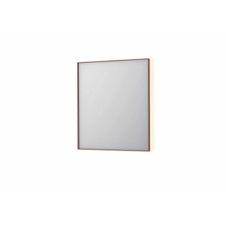 INK SP32 miroir - 70x4x80cm rectangulaire en cadre acier incl LED indirect - chauffage - changement de couleur - dimmable et interrupteur - cuivre brossé