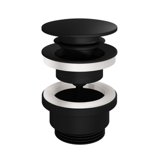 Hotbath Mate clickplug met schroef rond zwart mat