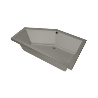 Xenz Society Hoekbad - 160x90x53 - afvoer Midden - Links - acryl - cement