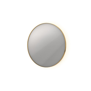Ink spiegels miroir sp17 rond dans un cadre en acier, y compris le chauffage à led indir. couleur changeante. dimmable et interrupteur 100x100cm or mat
