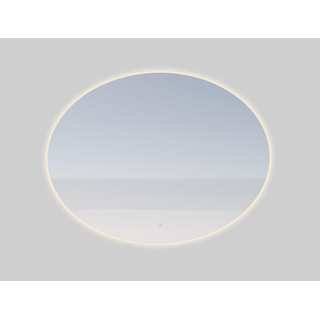 Saniclass Oval badkamerspiegel - 80x60cm - ovaal - incl. indirecte LED verlichting - spiegelverwarming - touch schakelaar