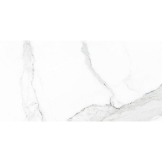 SAMPLE Cifre Cerámica Statuario Carrelage mural et sol - rectifié - effet marbre - Blanc/Noir brillant (noir)
