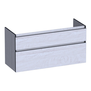 BRAUER Delight Edge wastafelonderkast 120 2 softclose lades - greeploos - 1 sifon uitsparing - Forest Seashell