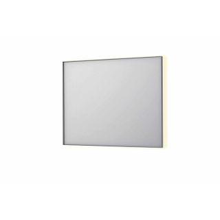 INK SP32 miroir - 100x4x80cm rectangulaire dans cadre en acier incl LED indirecte - chauffage - changement de couleur - dimmable et interrupteur - inox brossé