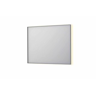 INK SP32 spiegel - 100x4x80cm rechthoek in stalen kader incl indir LED - verwarming - color changing - dimbaar en schakelaar - geborsteld RVS