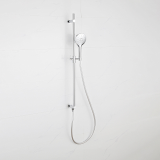 Fugaflow Eccelente Sobrado Ensemble de Glissière - coude de raccordement mural intégré - flexible de douche lisse - douchette ronde - chrome