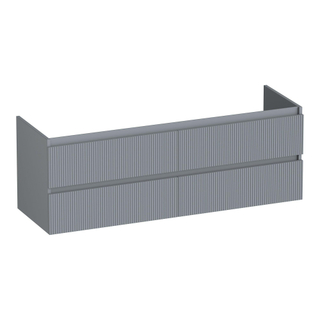 BRAUER Joy Wavy wastafelonderkast 140 4 softclose lades - greeploos - 2 sifon uitsparingen - mat grijs