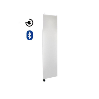 Sanicare Radiateur électrique - 180 x 40cm - bluetooth - thermostat noir en dessous gauche - Blanc mat