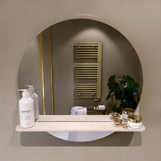 Miroir de salle de bain Mondiaz SPOT - rond 60cm - plan de miroir - couleur Rosee