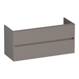BRAUER Adore Wavy wastafelonderkast 120 2 softclose lades - greeploos - 1 sifon uitsparing - mat taupe