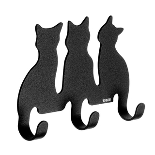 Tiger Cats Séchoir serviette 12.5x9x2.2cm métal noir