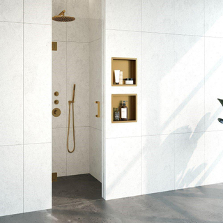 BRAUER Create Porte de douche pour niche 60x200cm sans profilé avec verre de sécurité anticalcaire 8mm Doré brossé