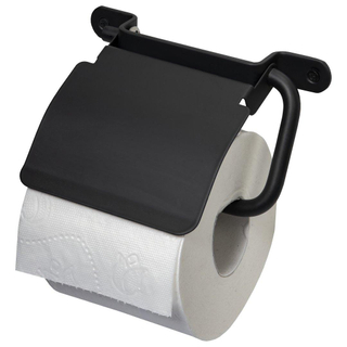Haceka Ixi Porte-papier toilette avec couvercle inox Noir mat