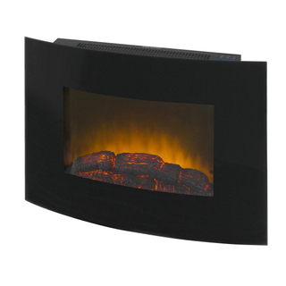 Eurom siena mood fireplace wall 1800watt metal glass black