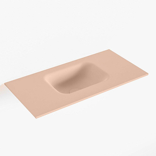Mondiaz LEX Fontein - 60x30x0.9cm - wasbak midden - zonder kraangaten - voor toiletmeubel - Solid surface - Rosee