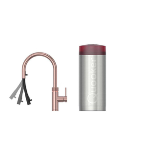 Quooker BE flex kokendwaterkraan - draaibare & uittrekbare uitloop - Combi reservoir - Warm / kokend water - rosé koper