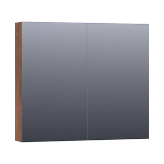 Saniclass Dual Spiegelkast - 80x70x15cm - 2 links- rechtsdraaiende spiegeldeur - MFC - viking shield