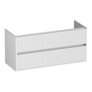 BRAUER Adore Wavy wastafelonderkast 120 2 softclose lades - greeploos - 1 sifon uitsparing - mat wit