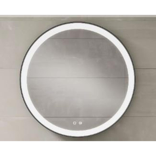 Adema Vygo Spiegel - 80cm - rond - 6mm - LED verlichting - spiegelverwarming - zwart