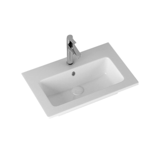 Sanicare q3 lavabo 71x46.5cm 1 trou pour robinet avec trop-plein rectangle céramique blanc seconde choix