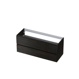 Ink meuble sous lavabo 120x52x45cm 2 tiroirs sans poignée cadre tournant en bois chêne intense