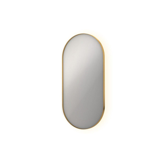 Ink spiegels miroir sp21 ovale dans un cadre en acier, y compris indir led. chauffage. couleur changeante. dimmable et interrupteur 120x60cm or mat