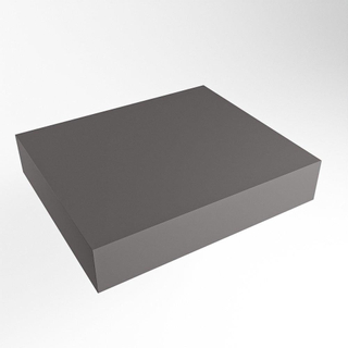 Mondiaz TOP 51 Topblad - 50x51x12cm - geschikt voor afdekplaat - Solid surface - Dark Grey