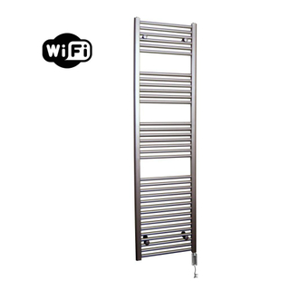 Sanicare HVW Radiateur électrique - 172x45cm - 920W - wifi - thermostat - chrome - en bas à droite - aspect inox (argent)