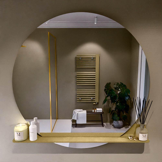Mondiaz SPOT Miroir de salle de bain - rond 120cm - plan de miroir - couleur Oro