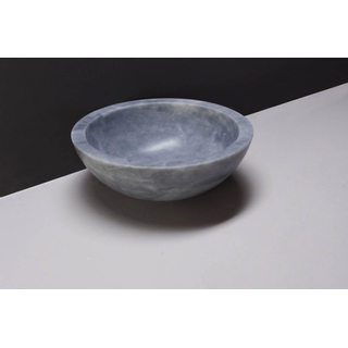 Forzalaqua Roma waskom 40x40x15cm Rond Natuursteen Cloudy marmer gezoet SHOWROOMMODEL