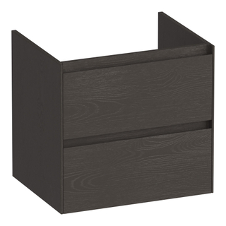 BRAUER Inspire wastafelonderkast 60 2 softclose lades - greeploos - 1 sifon uitsparing - Timber Anthracite