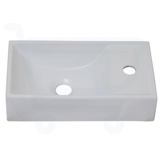 HR Badmeubelen Qube Fontein - 41x22x10cm - kraangat rechts - wit OUTLETSTORE